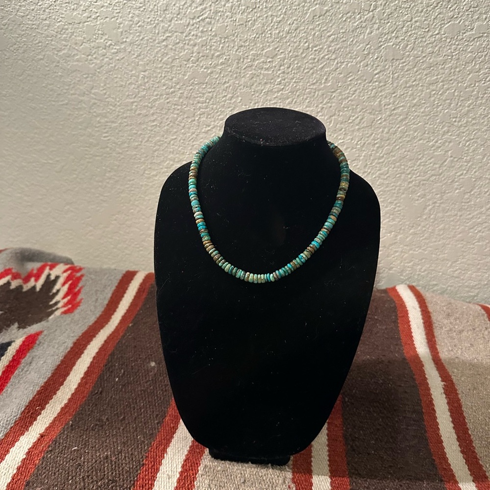 Hand Crafted “One of a Kind” Turquoise and Sterling Silver Necklace - Picture 2 of 4